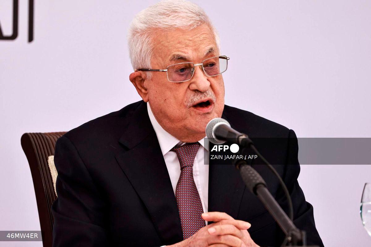 Palestinian Authority President Mahmud Abbas delivers a speech during the opening of the Istishsari cancer centre in Ramallah on May 14, 2025. - AFP