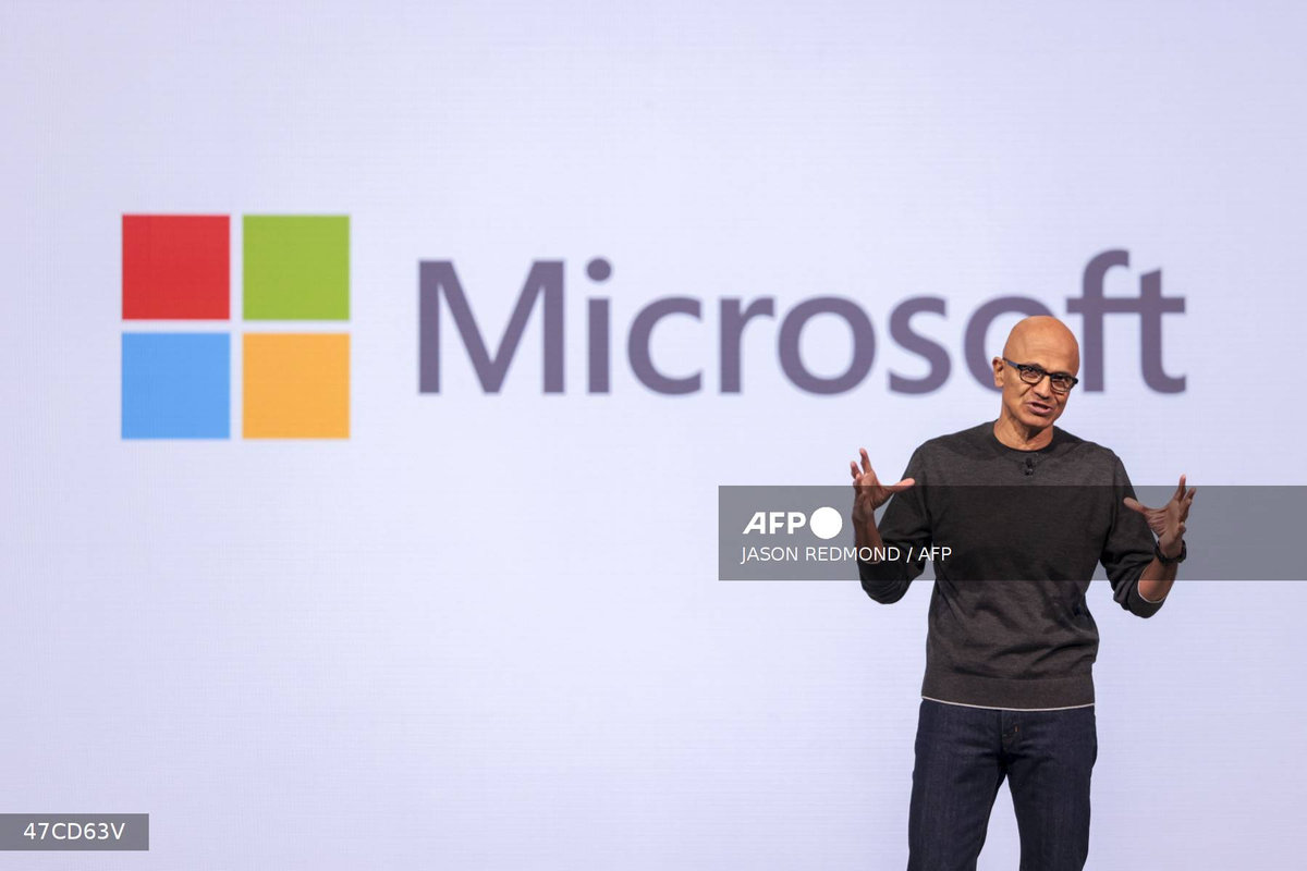 Microsoft Chairman and CEO Satya Nadella speaks at the Microsoft Build 2025, conference in Seattle, Washington on May 19, 2025. - AFP