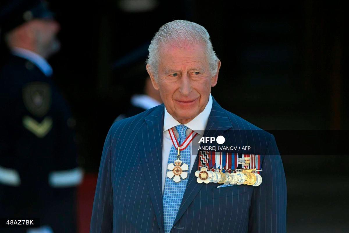 Britain's King Charles III arrives at the Senate of Canada Courtyard in Ottawa, Canada, May 27, 2025. - AFP