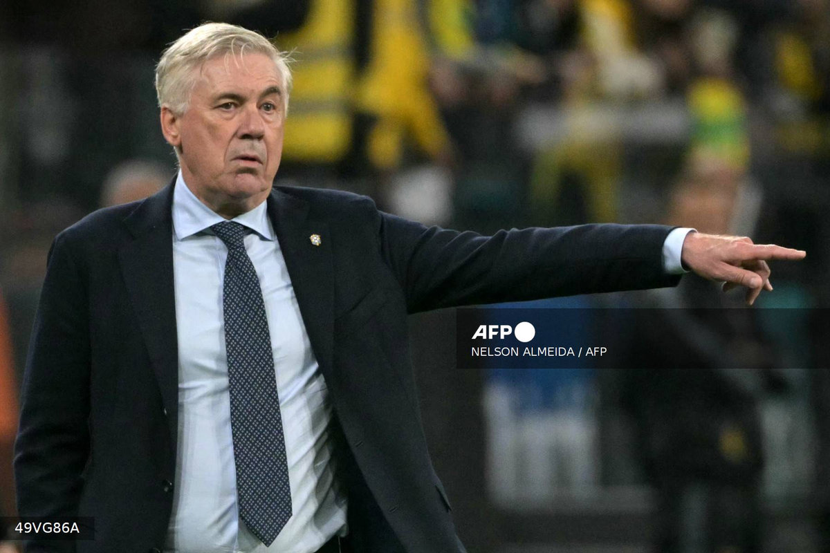 Brazil’s Italian head coach Carlo Ancelotti gestures during the 2026 FIFA World Cup South American qualifiers football match between Brazil and Paraguay at the Neo Quimica Arena in Sao Paulo, Brazil, on June 10, 2025. - AFP