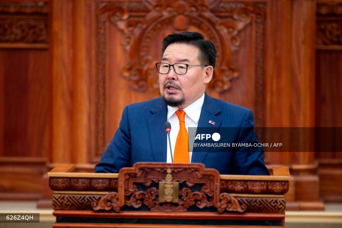 New Mongolian Prime Minister Gombojav Zandanshatar speaks after a vote in parliament in Ulaanbaatar, the capital of Mongolia on June 13, 2025. - AFPPIX