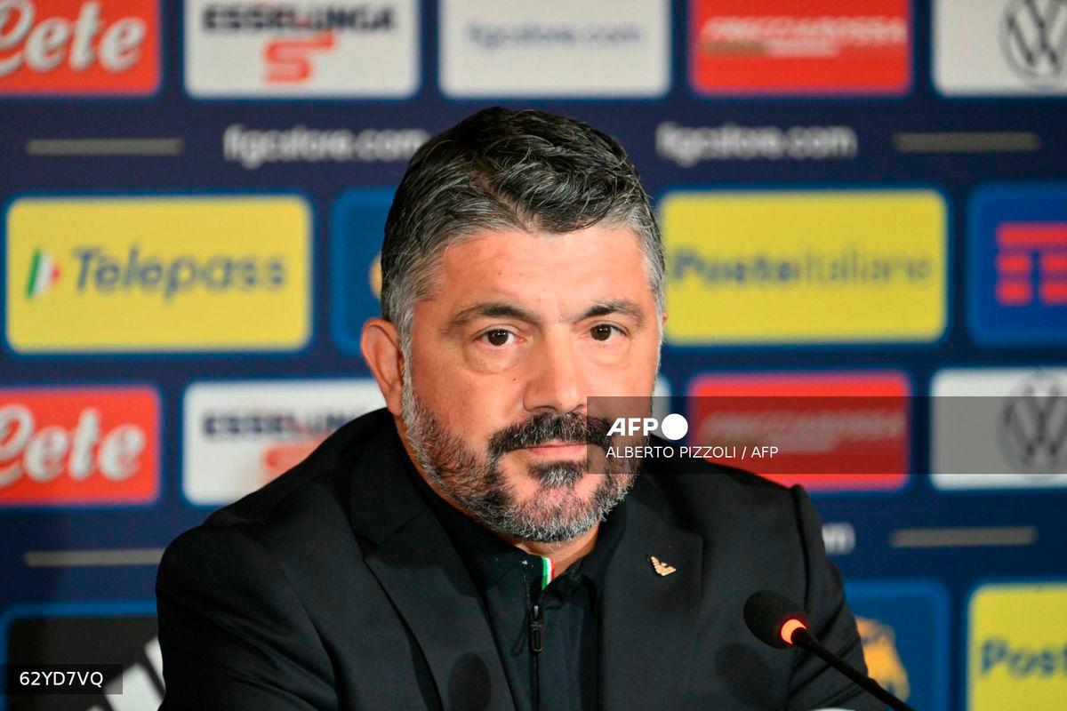 Italy's national football team headcoach Gennaro Gattuso gives a press conference in Rome on June 19, 2025. Gennaro Gattuso was named Italy's new coach and will be tasked with helping the Azzurri qualify for the 2026 World Cup after replacing Luciano Spalletti. - AFP