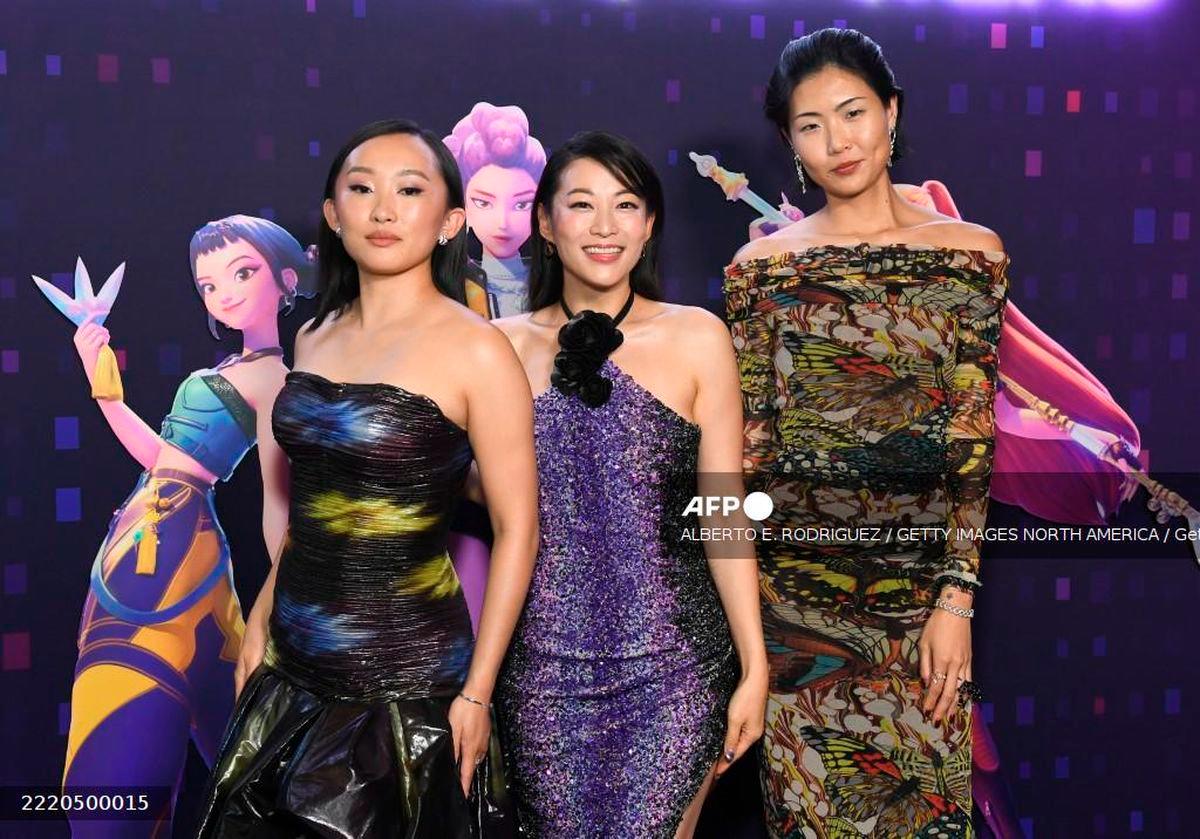 Ji-Young Yoo, Arden Cho and May Hong attend Netflix's KPop Demon Hunters Special Screening at Netflix Tudum Theater on June 16, 2025 in Los Angeles, California. - Getty Images via AFP