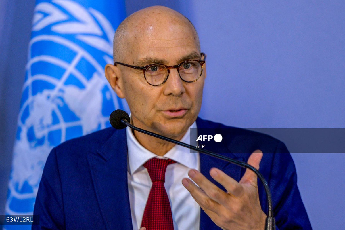 UN High Commissioner for Human Rights Volker Türk speaks during a press conference in Colombo on June 26, 2025. - AFP