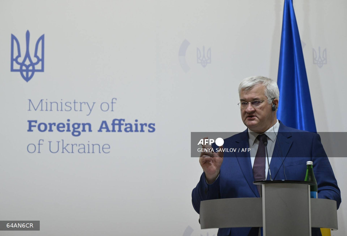 Ukrainian Minister of Foreign Affairs Andriy Sybiga speaks during a press conference with his German counterpart following talks in Kyiv on June 30, 2025, amid the Russian invasion in Ukraine. - AFP