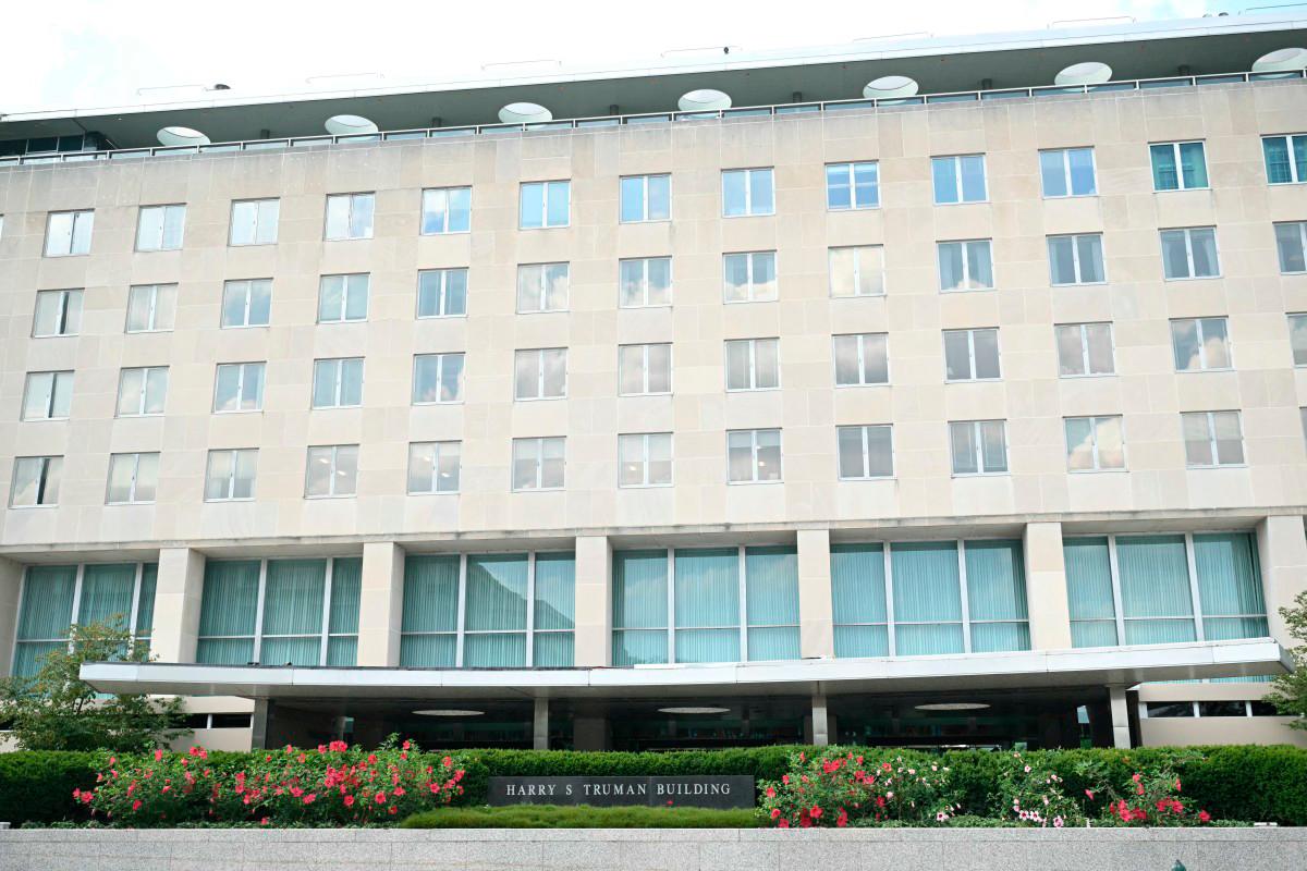 View of the US State Department, known as the Harry S Truman Building, in Washington, DC, on July 11, 2025. (Photo by SAUL LOEB / AFP)
