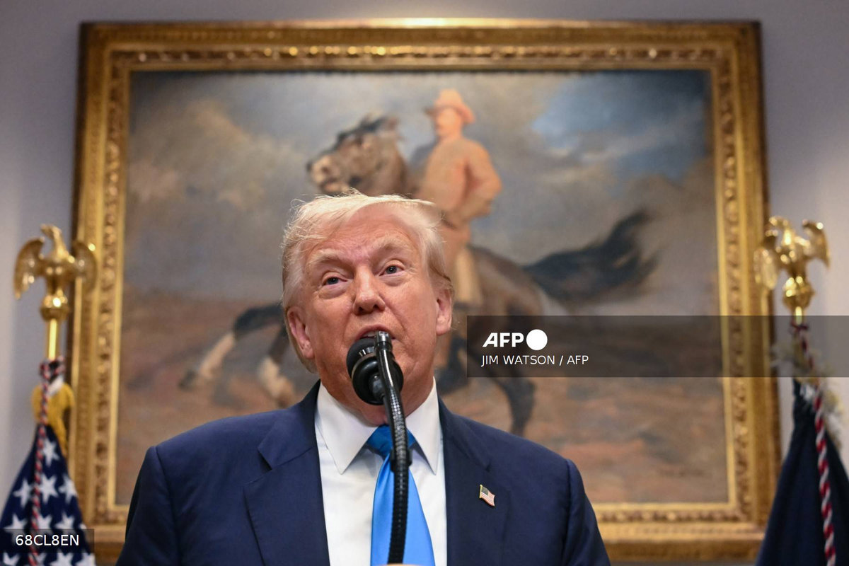 US President Donald Trump speaks before signing the VA Home Loan Program Reform Act in the Roosevelt Room of the White House in Washington, DC, on July 30, 2025. - AFP