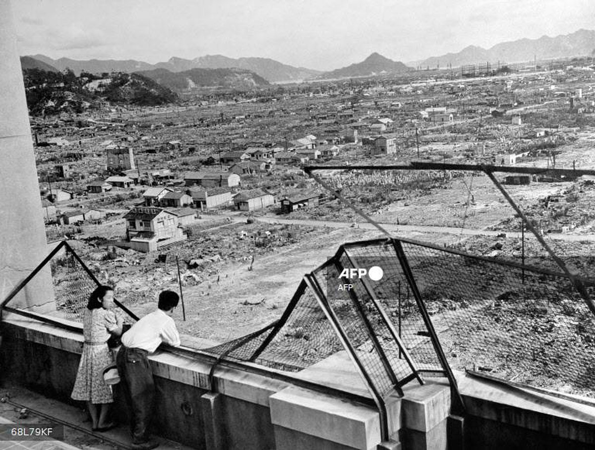 This photo taken in 1948 shows a view of the devastated city of Hiroshima in Japan, three years after the first atomic bomb was dropped on a population. The US nuclear bombing of Hiroshima on August 6, 1945 left around 140,000 people dead. - AFP