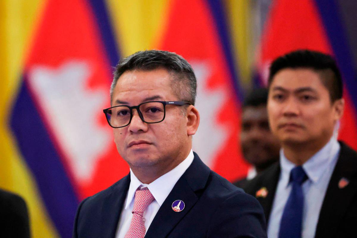 Cambodian Defence Minister General Tea Seiha attends the Extraordinary General Border Committee (GBC) to discuss the border dispute between Thailand and Cambodia, in Kuala Lumpur on August 7, 2025. (Photo by HASNOOR HUSSAIN / POOL / AFP)