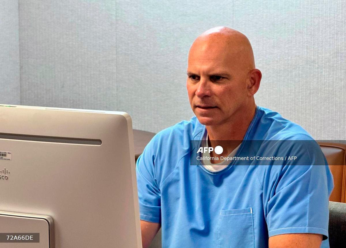 In this handout photo released by the California Department of Corrections, Lyle Menendez appears before the parole board via teleconference on August 22, 2025, at the Richard J. Donovan Correctional Facility in San Diego, California. - AFP PHOTO / HANDOUT / CALIFORNIA DEPARTMENT OF CORRECTIONS