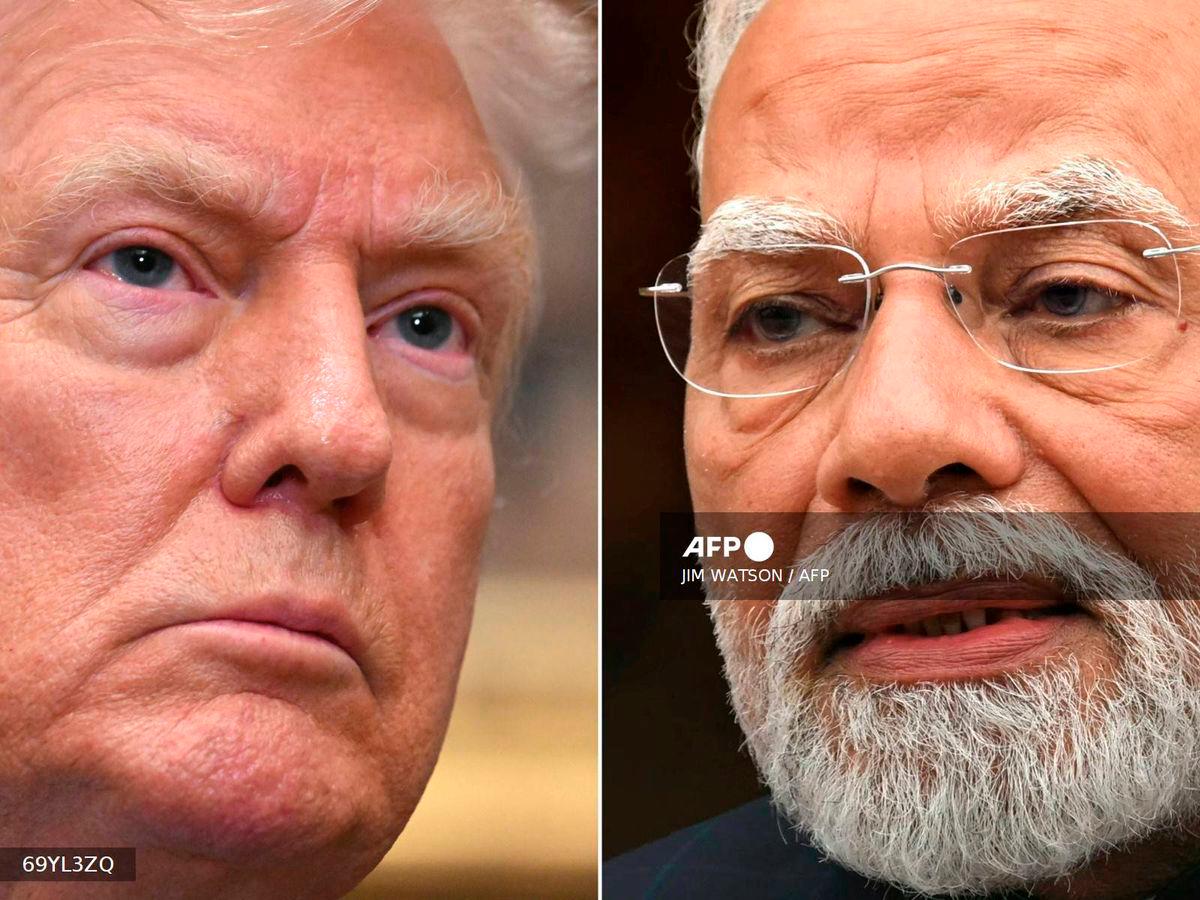 This combination of pictures shows US President Donald Trump (L) in Washington, DC, on July 30, 2025 and India's Prime Minister Narendra Modi in New Delhi on July 21, 2025. - AFP