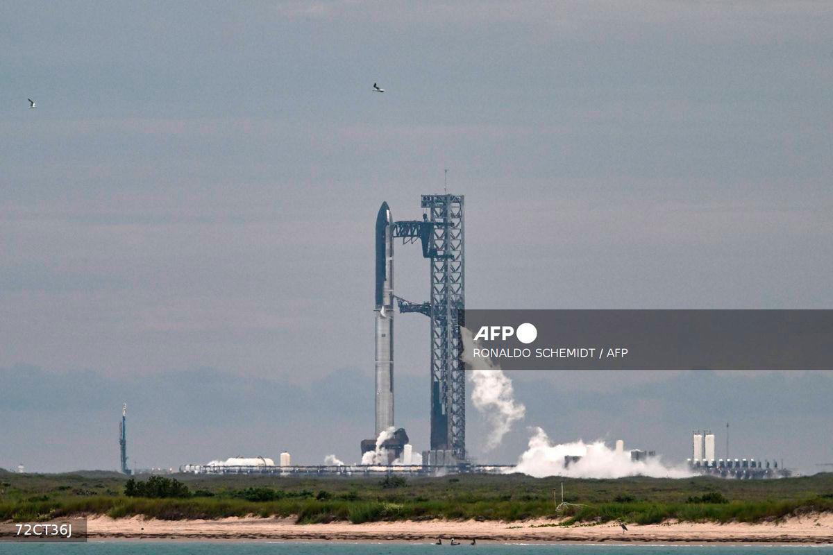 SpaceX's Starship is seen on the launchpad in Starbase, Texas, on August 24, 2025. - AFP