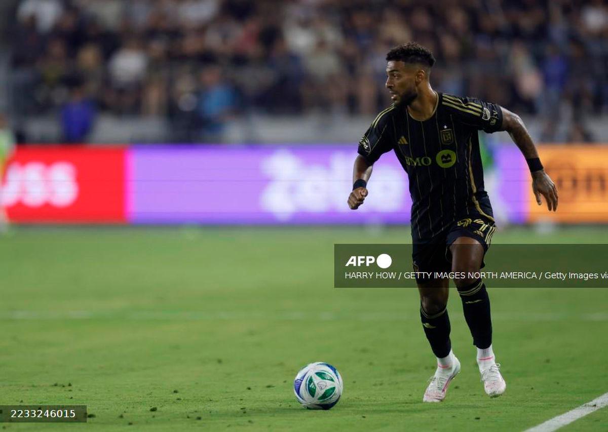 Denis Bouanga #99 of Los Angeles FC plays the ball during a 2-1 San Diego FC win at BMO Stadium on August 31, 2025 in Los Angeles, California. - Getty Images via AFP