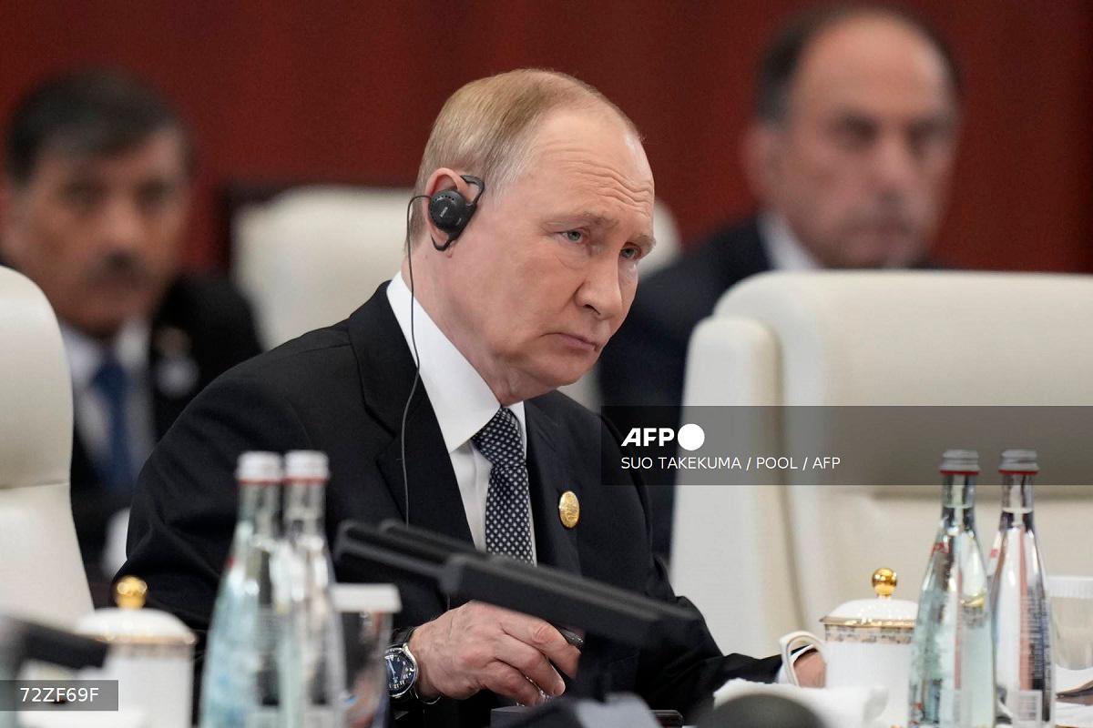 Russian President Vladimir Putin attends the Shanghai Cooperation Organization (SCO) Summit 2025 at the Meijiang Convention and Exhibition Centre in Tianjin on September 1, 2025. - SUO TAKEKUMA / POOL / AFP