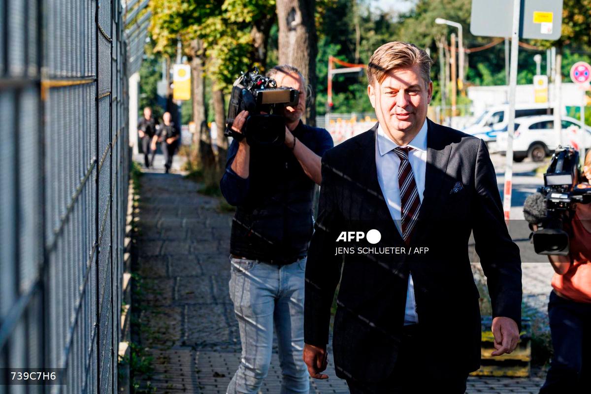 The Member of the German Parliament for the far-right Alternative for Germany (AfD) party Maximilian Krah - (Photo by JENS SCHLUETER / AFP)
