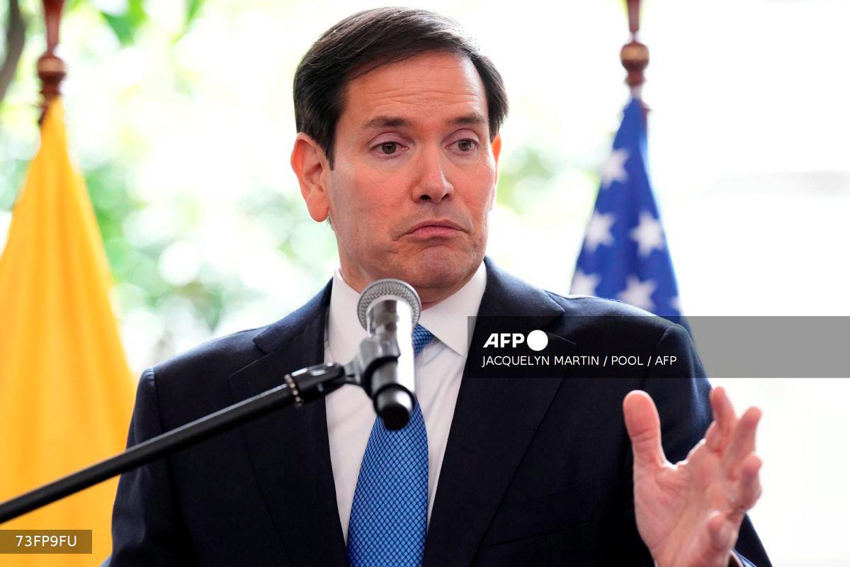 US Secretary of State Marco Rubio speaks during a joint press conference with Ecuador's Foreign Minister Gabriela Sommerfeld (out of frame) at Carondelet Presidential Palace in Quito on September 4, 2025. - POOL / AFP