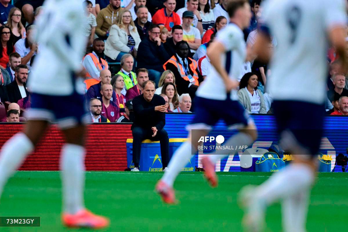 England's German head coach Thomas Tuchel watches the players from the touchline during the 2026 World Cup Group K qualifier football match between England and Andorra, at Villa Park, in Birmingham, on September 6, 2025. - AFP
