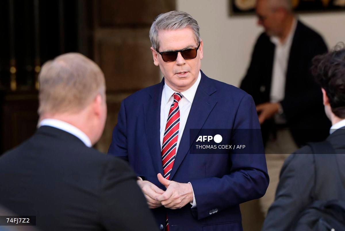 US Secretary of the Treasury Scott Bessent arrives to the foreign ministry in Madrid ahead of trade talks with Chinese Vice Premier He Lifeng in Madrid on September 14, 2025. (Photo by Thomas COEX / AFP)
