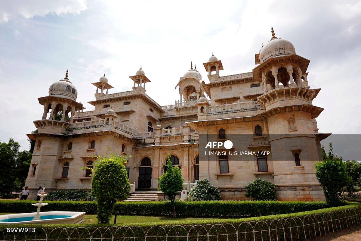 This photograph taken on August 13, 2025 shows a general view of the main building at the Mayo College school in Ajmer. - AFP