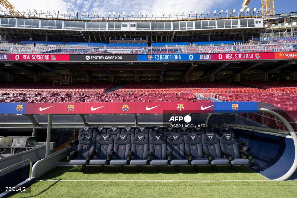 A picture taken on September 23, 2025 shows the newly renovated FC Barcelona Camp Nou Stadium in Barcelona. - AFP