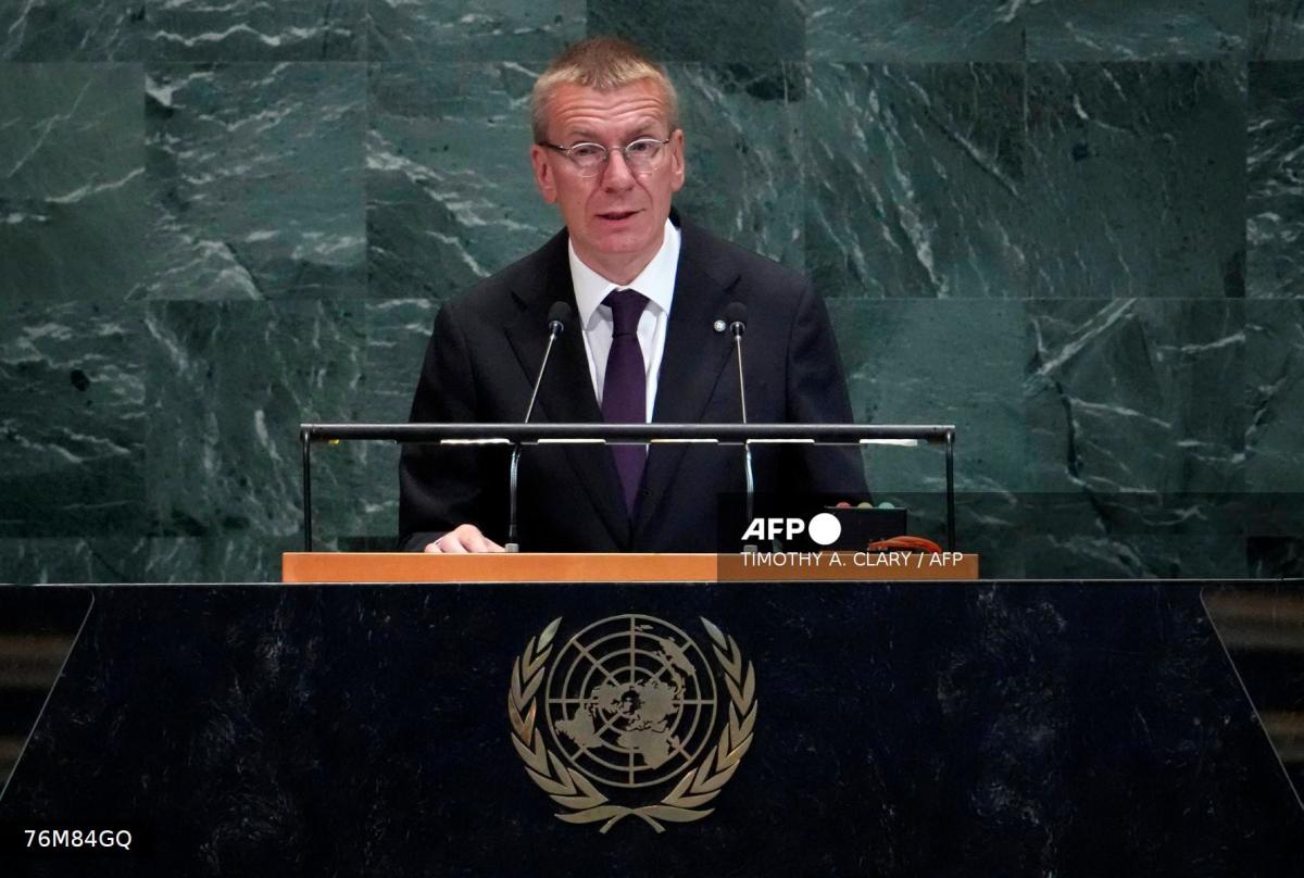 Latvia's President Edgars Rinkevics - AFPPIX