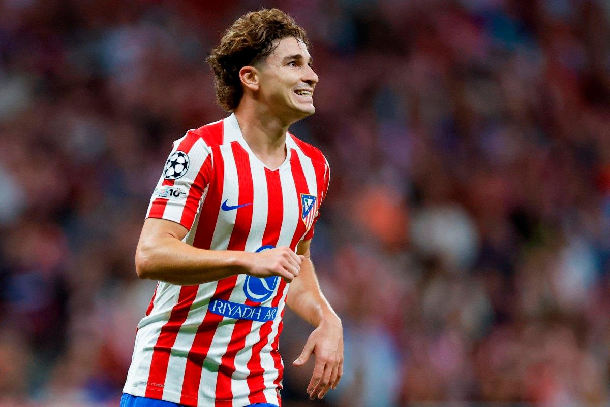 Atletico Madrid’s Argentine forward #19 Julian Alvarez. - Oscar DEL POZO / AFP