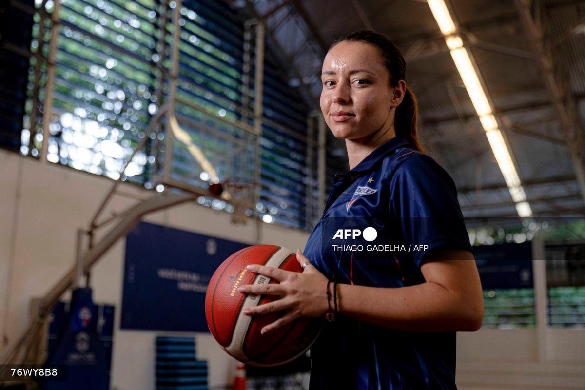 Fortaleza Basquete Cearense men's basketball team head coach, Serbian-Australian Jelena Todorovic, poses for a picture after a training session in Fortaleza, Ceara state, Brazil on September 25, 2025. - AFP