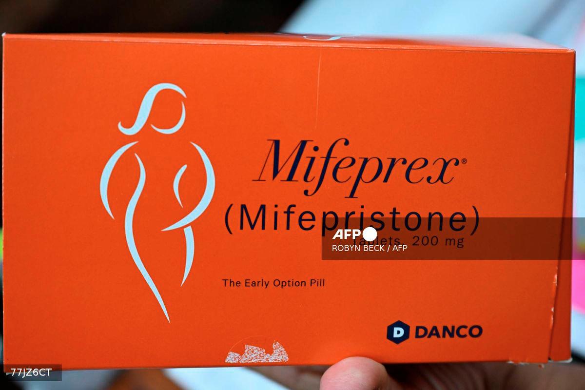 (FILES) Mifepristone (Mifeprex), one of the two drugs used in a medication abortion, is displayed at the Women's Reproductive Clinic, which provides legal medication abortion services, in Santa Teresa, New Mexico, on June 15, 2022. - AFP
