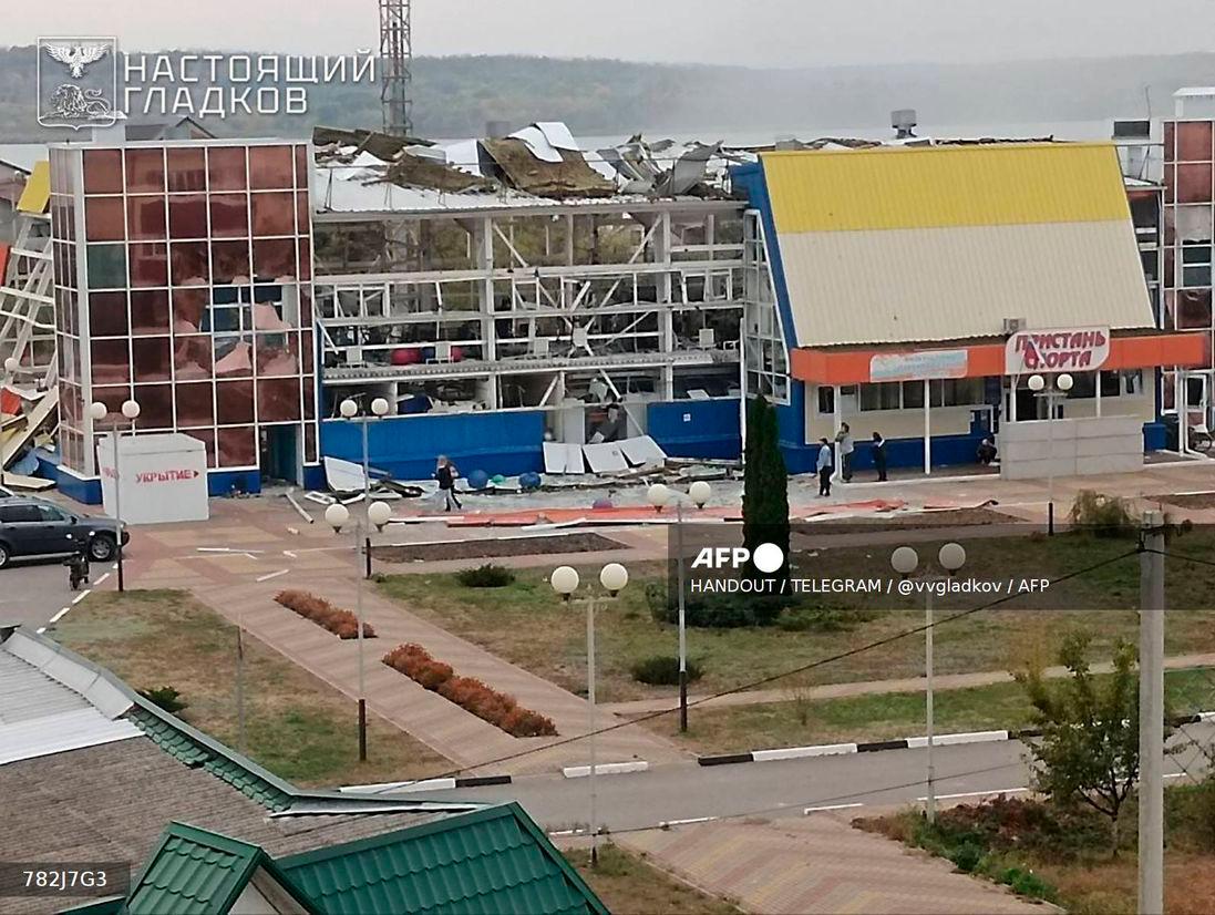 A scene of a missile strike in the village of Maslova Pristan in the Shebekinsky District of the Belgorod region. (Photo by Handout / TELEGRAM / @vvgladkov / AFP