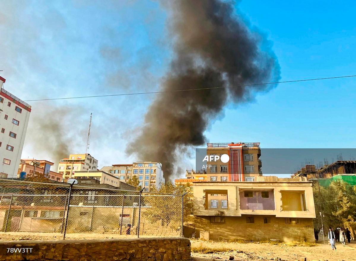Smoke rises up from the site of explosions in Kabul on October 15, 2025, amid heavy border clashes between Afghanistan and Pakistan. - AFPpix