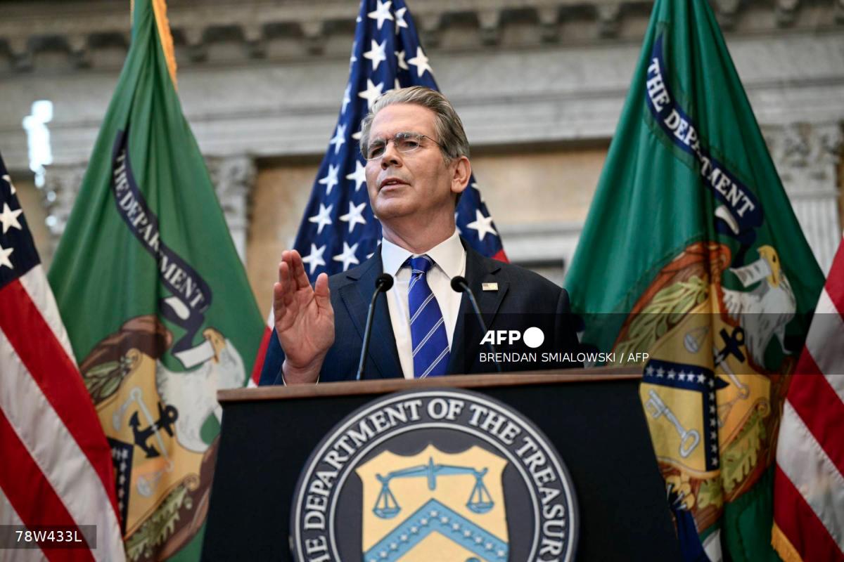 US Treasury Secretary Scott Bessent, delivers remarks on Game Plan for US Investment on the sidelines of the IMF/World Bank annual meetings at CNBC Invest in America Forum, in Washington, DC on October 15, 2025. - AFPPIX