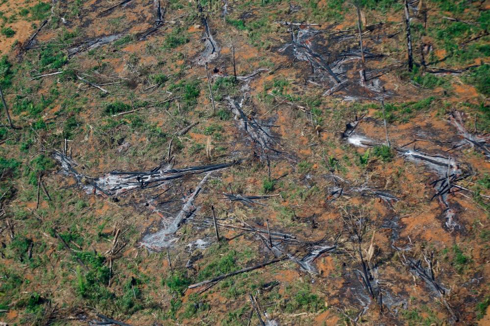 FILE PHOTO: An aerial view shows a deforested plot of the Amazon rainforest in Rondonia State, Brazil September 28, 2021. REUTERSpix