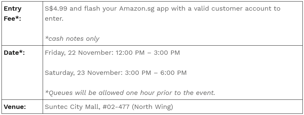 Amazon Singapore Invites Customers to celebrate Black Friday Sale with the Amazon.sg Holiday Playground, happening between 22-23 November $!Amazon Singapore Invites Customers to celebrate Black Friday Sale with the Amazon.sg Holiday Playground, happening between 22-23 November