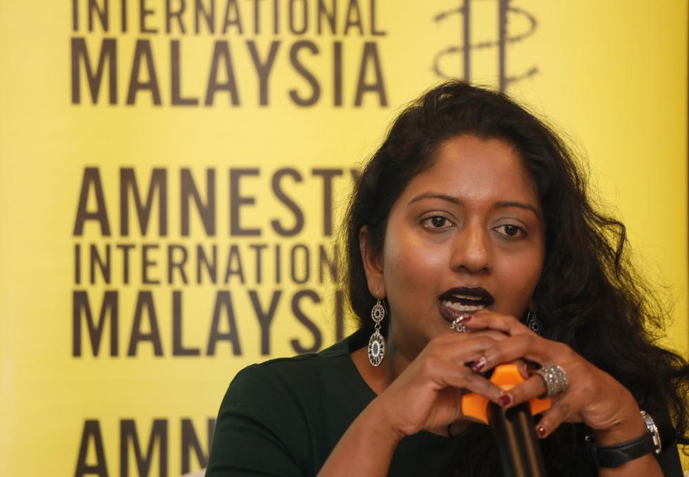 Amnesty International Malaysia executive director Shamini Darshni Kaliemuthu. — Sunpix by Asyraf Rasid
