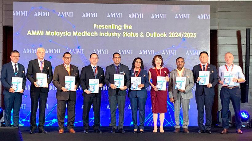 Mida and AMMI officials and representatives at the release of AMMI’s report at the Malaysia Medtech Industry Summit 2024 in Penang today. – Mida pic via Bernama