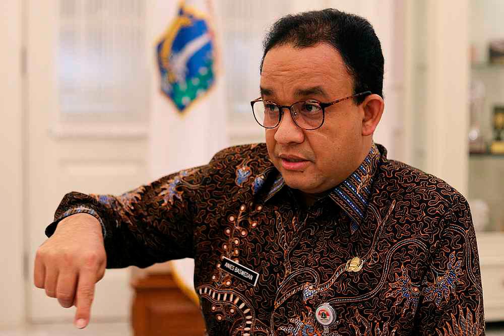Jakarta Governor Anies Baswedan talks during an interview at his office, amid the Covid-19 outbreak, in Jakarta, Indonesia September 17, 2020. — Reuters