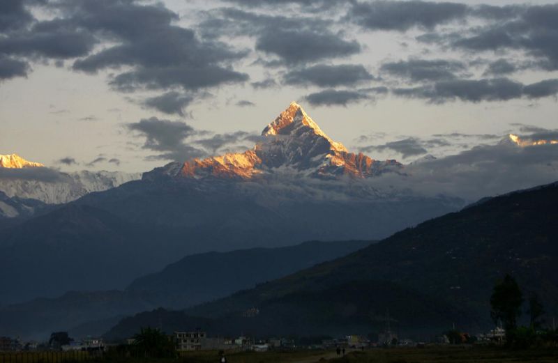 Mount Machhapuchhre, which stands at 6,993m and forms part of the Annapurna region, is seen from Pokhara, some 200km west of the Nepalese capital Kathmandu. — AFP