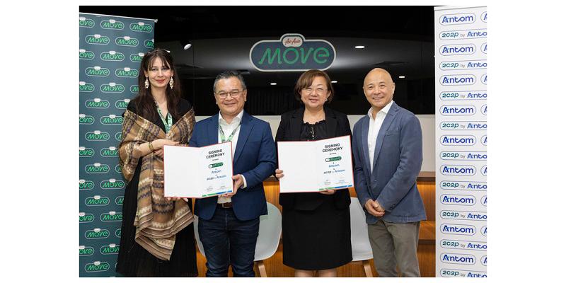 Nadia Omer (left) with AirAsia Move head of enterprise payments Anderson Yong, 2C2P managing director, business and product development Agnes Chua and Ant International chief sustainability officer Leiming Chen.