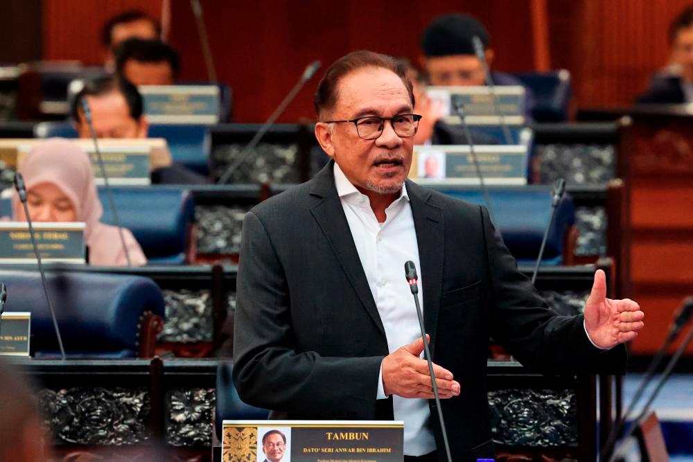 Prime Minister who is also Finance Minister Datuk Seri Anwar Ibrahim when presenting the special allocation (Mini Budget) in conjunction with the First Meeting of the First Term of the 15th Dewan Rakyat Parliament at the Parliament Building. BERNAMAPIX