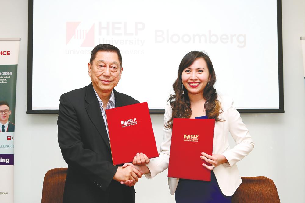 Chan with Bloomberg Malaysia head of sales, Wendnia Tan, at the opening of the ‘Lab’.