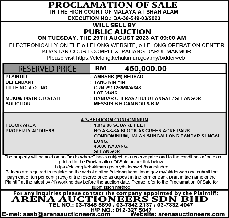Arena Auctioneer
