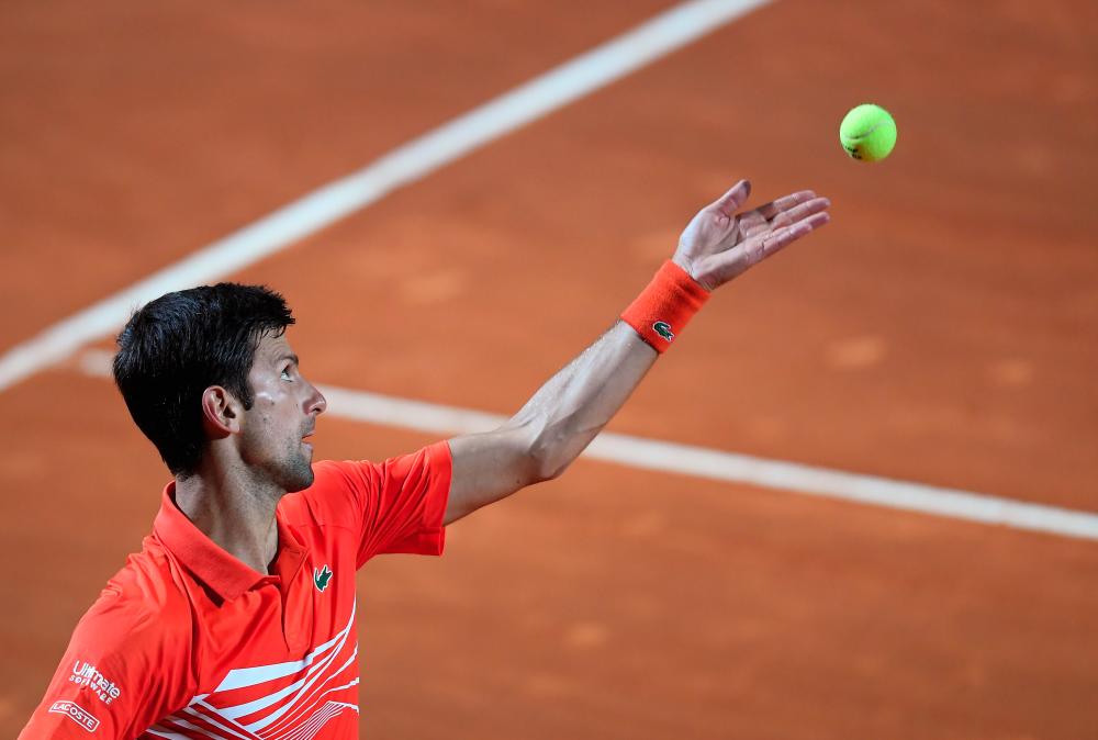 Serbia's Novak Djokovic in action during his semi final match against Argentina's Diego Schwartzman. - Reuters