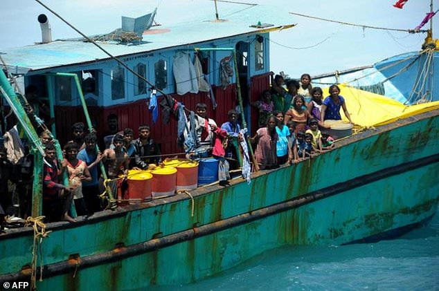 Australia has long defended its border policies which it says discourges risky journeys – such as this boat with Sri Lankan migrants which was intercepted in 2016 — AFP