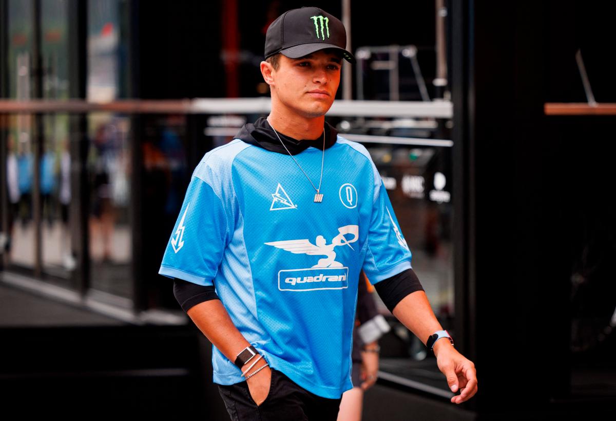 McLaren’s British driver Lando Norris walks down the paddock ahead of the Formula One Belgian Grand Prix at the Spa-Francorchamps Circuit in Spa, on July 24, 2025. Photo by Simon Wohlfahrt / AFP