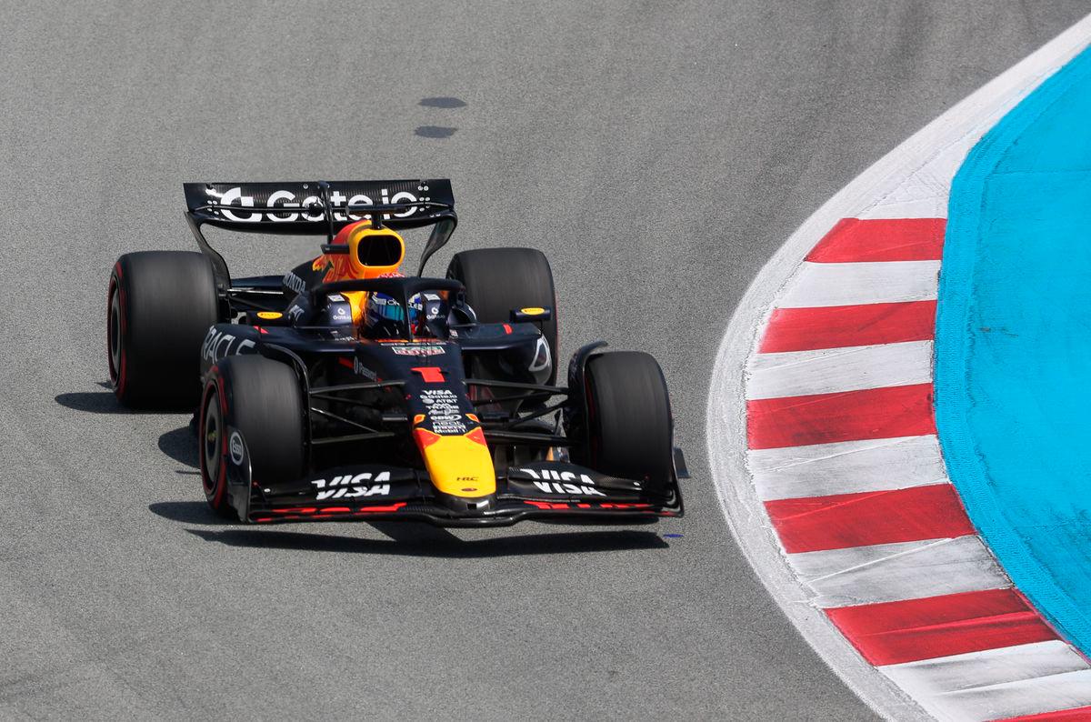 Red Bull’s Dutch driver Max Verstappen competes in the Formula One Spanish Grand Prix at the Circuit de Catalunya in Montmelo, on the outskirts of Barcelona, on June 1, 2025. (Photo by Pierre-Philippe MARCOU / AFP)