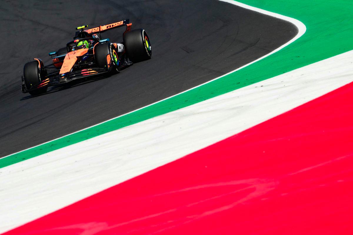 McLaren's British driver Lando Norris races during the third practice session ahead of the Italian Formula One Grand Prix at the Autodromo Nazionale Monza circuit, in Monza, northern Italy, on September 6, 2025. - AFPPIX