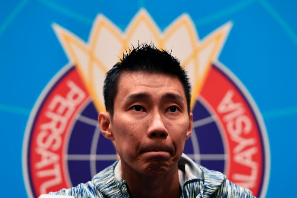 Malaysia's badminton player Lee Chong Wei attends a press conference in Kuala Lumpur on Nov 8, 2018. — AFP