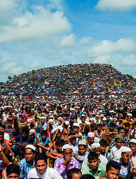 Filepix: Rohingya refugees attend a ceremony organised to remember the second anniversary of a military crackdown that prompted a massive exodus of people from Myanmar to Bangladesh, at the Kutupalong refugee camp in Ukhia on Aug 25, 2019.