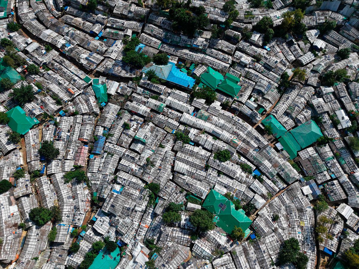 An aerial view shows Rohingya refugees’ Balukhali camp in Ukhia on August 26, 2025. “Bangladesh now hosts 1.3 million forcibly displaced Rohingya from Myanmar,“ Yunus told the aid conference in Cox’s Bazar, calling it the “largest refugee camp in the world”. - Piyas Biswas / AFP