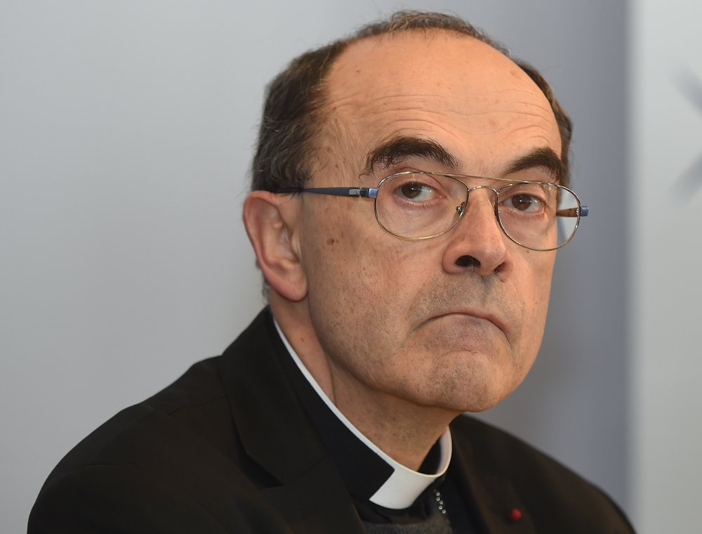 Roman Catholic Cardinal Philippe Barbarin looks on during the Conference of Bishops of France in Lourdes, southwestern France March 15, 2016. — AFP